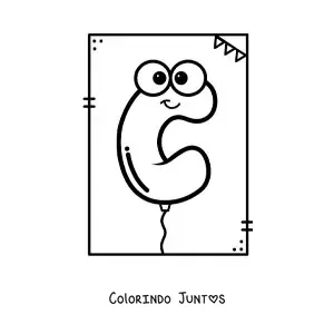 Desenho para colorir da letra C animada em forma de balão