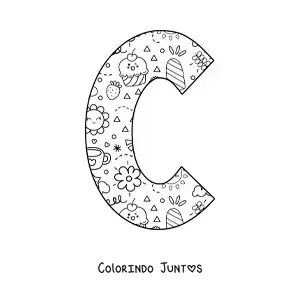 Desenho para colorir da letra C em desenho animado