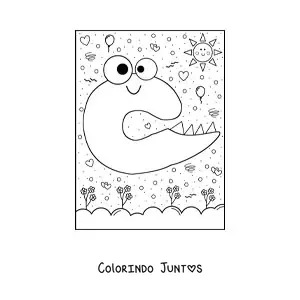 Desenho para colorir da letra C animada em forma de monstro em desenho animado