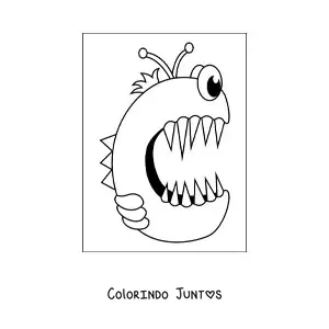 Desenho para colorir da letra C animada em forma de monstro
