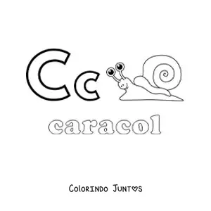 Desenho para colorir de C de caracol