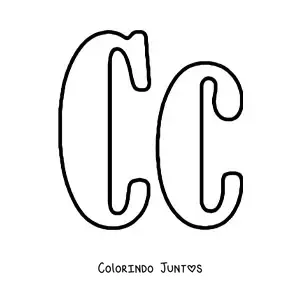 Desenho para colorir de letra C maiúscula e minúscula grande