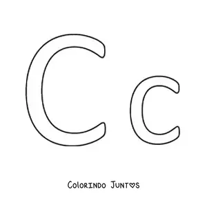 Desenho para colorir de letra C maiúscula e minúscula fácil