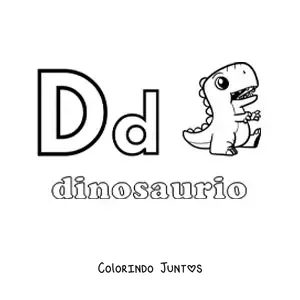 Desenho para colorir de D de dinossauro