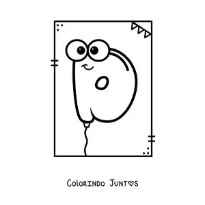 Desenho para colorir da letra D animada em forma de balão