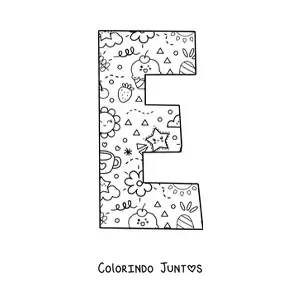 Desenho para colorir da letra E em desenho animado