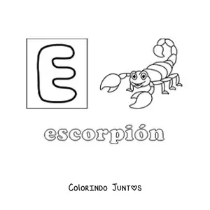 Desenho para colorir de E de escorpião