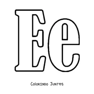 Desenho para colorir de letra E maiúscula e minúscula grande