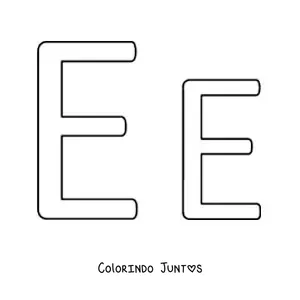 Desenho para colorir de letra E maiúscula e minúscula fácil