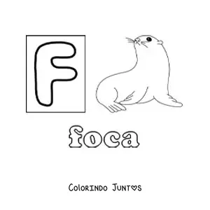Desenho para colorir de F de foca
