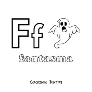 Desenho para colorir de F de fantasma