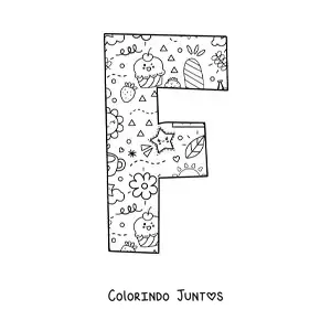 Desenho para colorir da letra F em desenho animado