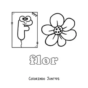 Desenho para colorir de F de flor