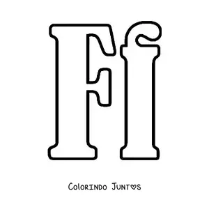 Desenho para colorir de letra F maiúscula e minúscula grande