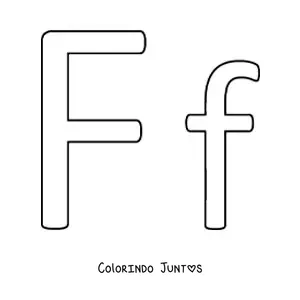 Desenho para colorir de letra F maiúscula e minúscula fácil