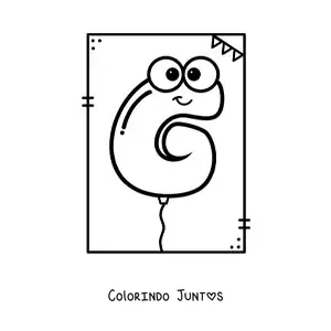 Desenho para colorir da letra G animada em forma de balão