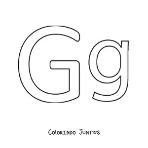 Desenho para colorir de letra G maiúscula e minúscula grande