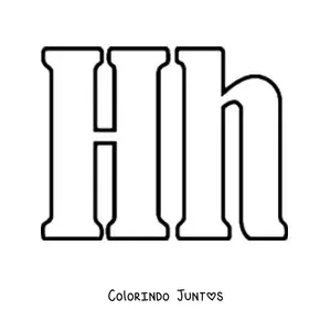 Desenho para colorir de letra H maiúscula e minúscula grande