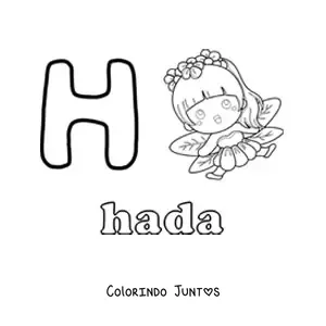 Desenho para colorir de H de fada