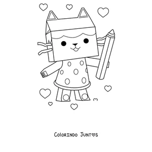 Desenho para colorir do Baby Box com um lápis gigante