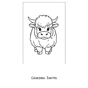 Desenho para colorir de bezerro highland fofinho
