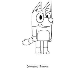 Desenho para colorir da Bingo, a irmã da Bluey, pulando