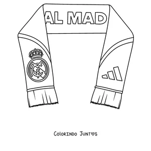 Desenho para colorir de um cachecol de torcedor do Real Madrid