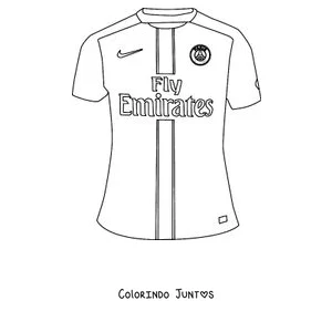 Desenho para colorir da camisa do PSG
