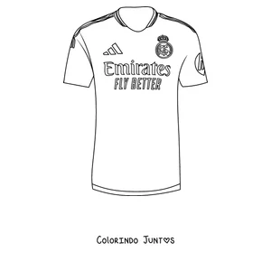 Desenho para colorir da camisa branca do Real Madrid