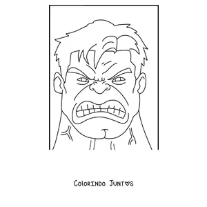 Desenho para colorir do A cara zangada do Hulk