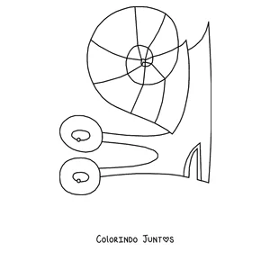 Desenho para colorir de um caracol grande com a concha enrolada