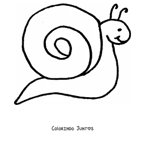 Desenho para colorir de um caracol de desenho animado de perfil