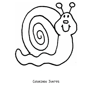 Desenho para colorir de um caracol rechonchudo com a concha redonda