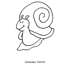 Desenho para colorir de um caracol de desenho animado com um grande sorriso