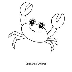 Desenho para colorir de um caranguejo de desenho animado sorrindo