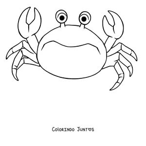Desenho para colorir de um caranguejo grande com as pinças levantadas
