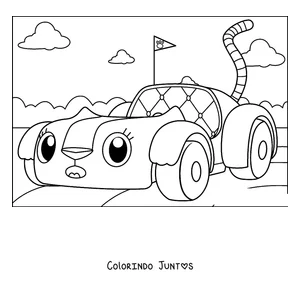 Desenho para colorir da Carlita, o carrinho gatinho da Gabby