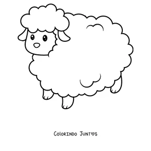Desenho para colorir de cordeirinho de pé