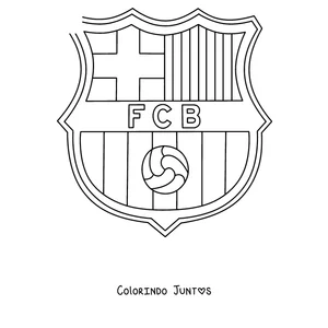 Desenho para colorir do escudo do Barcelona