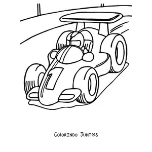 Desenho para colorir de um carro de Fórmula 1 clássico com o número 7