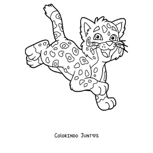 Desenho para colorir de um filhote de guepardo correndo