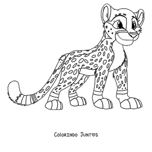 Desenho para colorir de um filhote de guepardo em pé