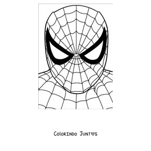 Desenho para colorir do rosto do Homem-Aranha com a máscara e os olhos grandes