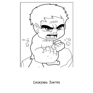 Desenho para colorir do Hulk bebê com cara de zangado