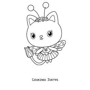 Desenho para colorir da Kitty Fairy, a gata fada