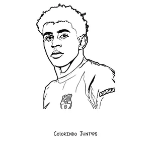 Desenho para colorir do rosto do Lamine Yamal sorrindo
