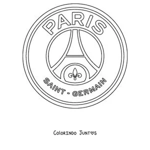 Desenho para colorir do logo redondo do PSG