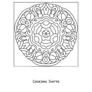 Desenho para colorir de uma mandala de verão com bolas de praia e chinelos