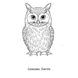 Desenho para colorir de um Meowl majestoso com olhos grandes