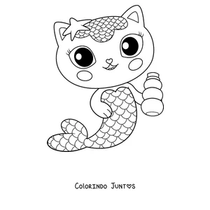Desenho para colorir da MerCat, a gata sereia